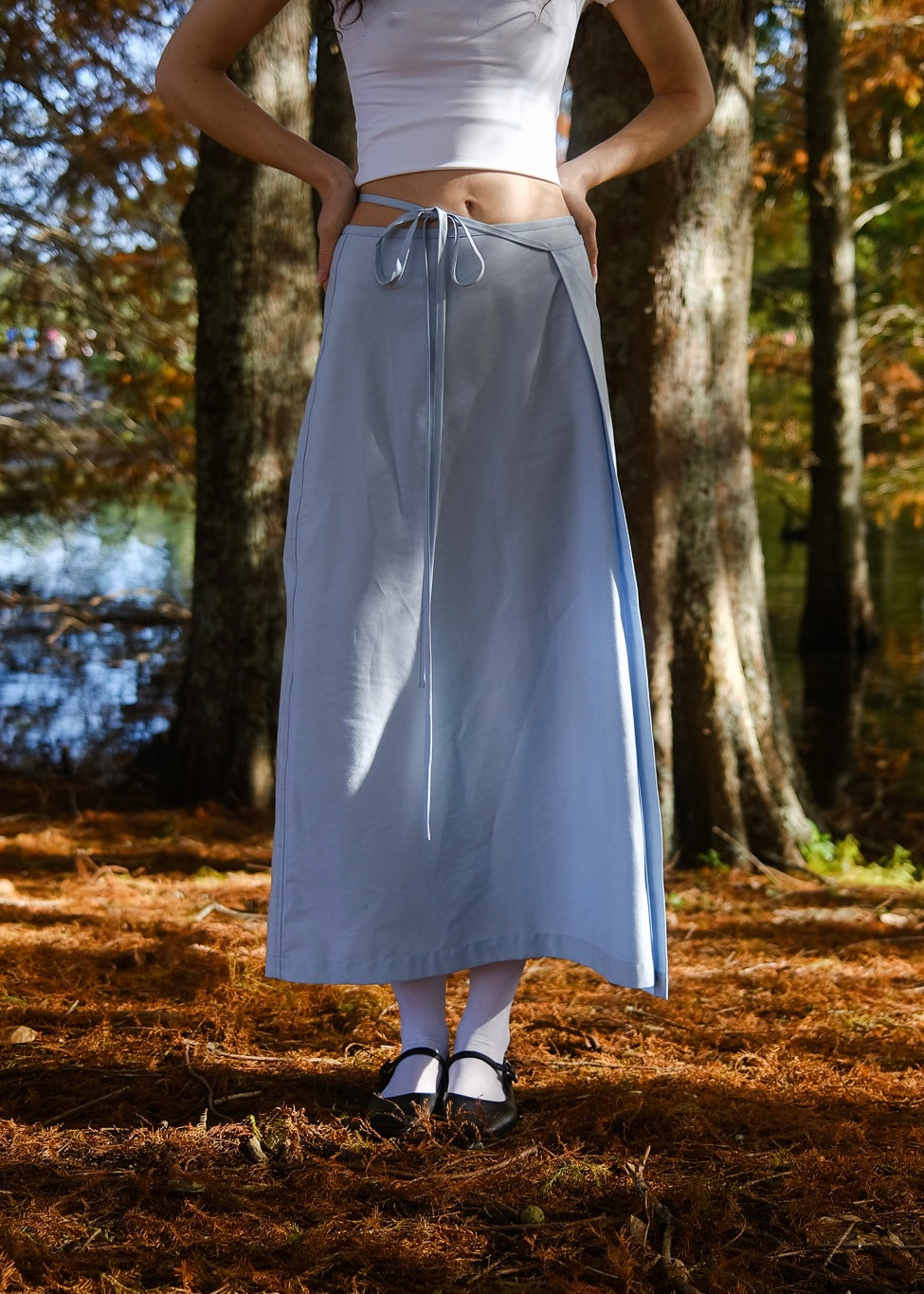 Periwinkle Wrap Maxi Skirt Cornflower Blue