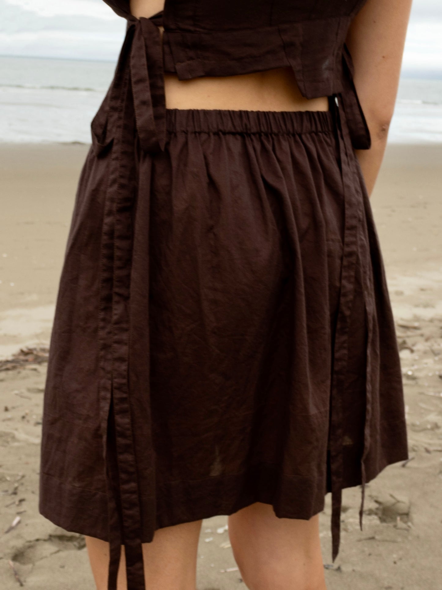 Elastic Mini Skirt | Mushroom