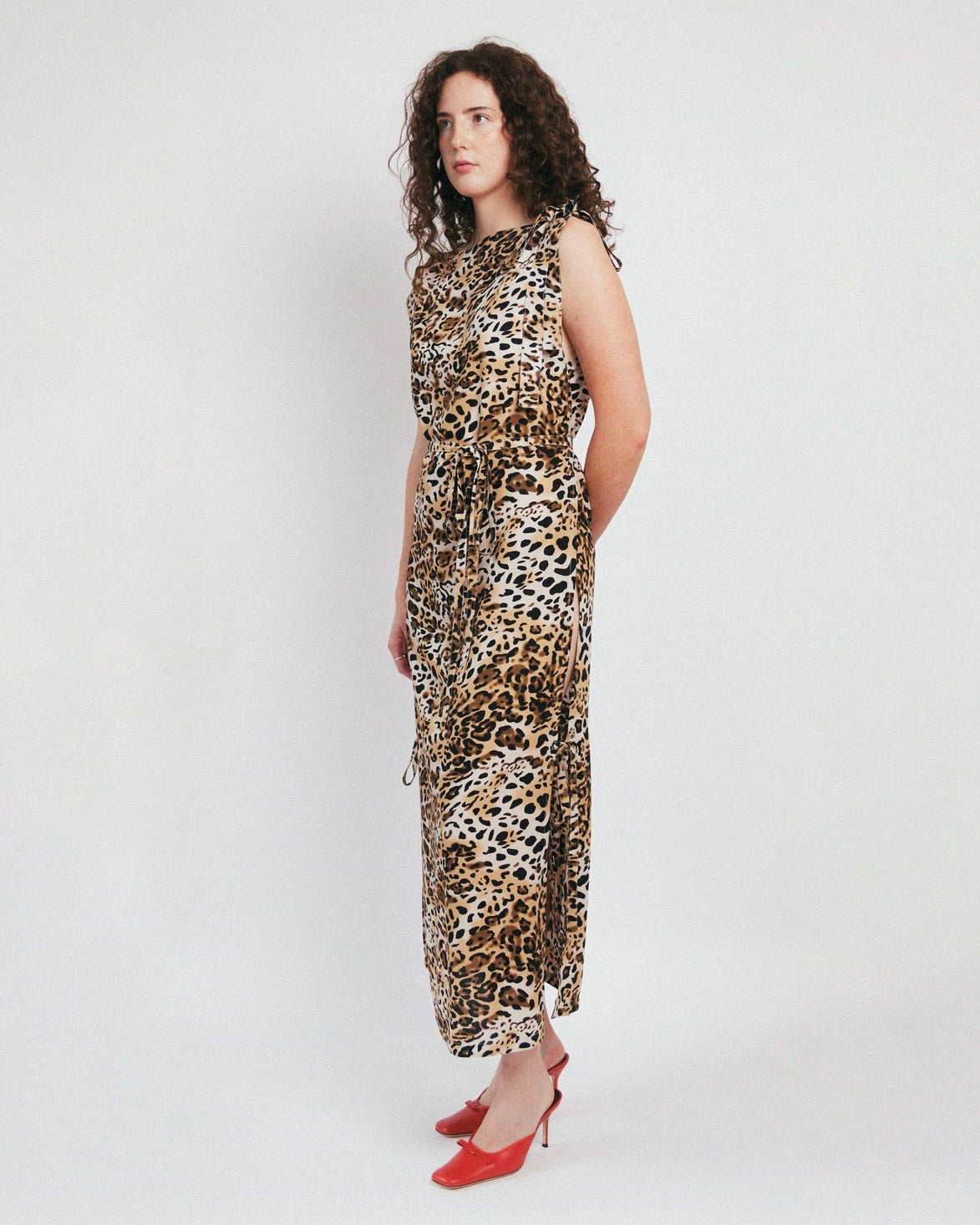 Draped Maxi Dress | Leopard