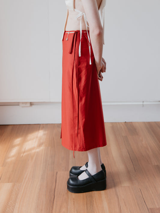 Wrap Maxi Skirt | Tomato
