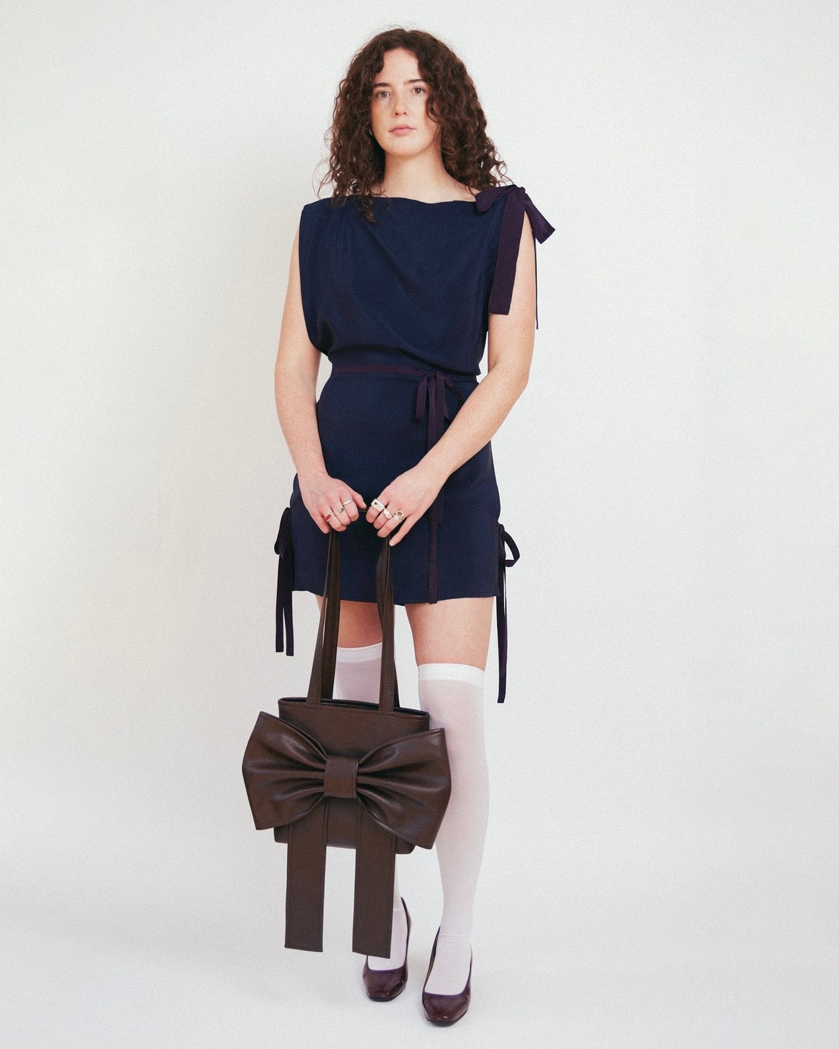Draped Mini Dress | Navy