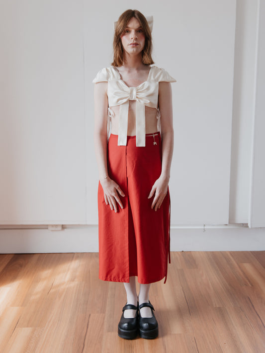 Wrap Maxi Skirt | Tomato