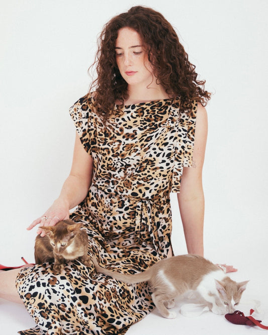 Draped Maxi Dress | Leopard