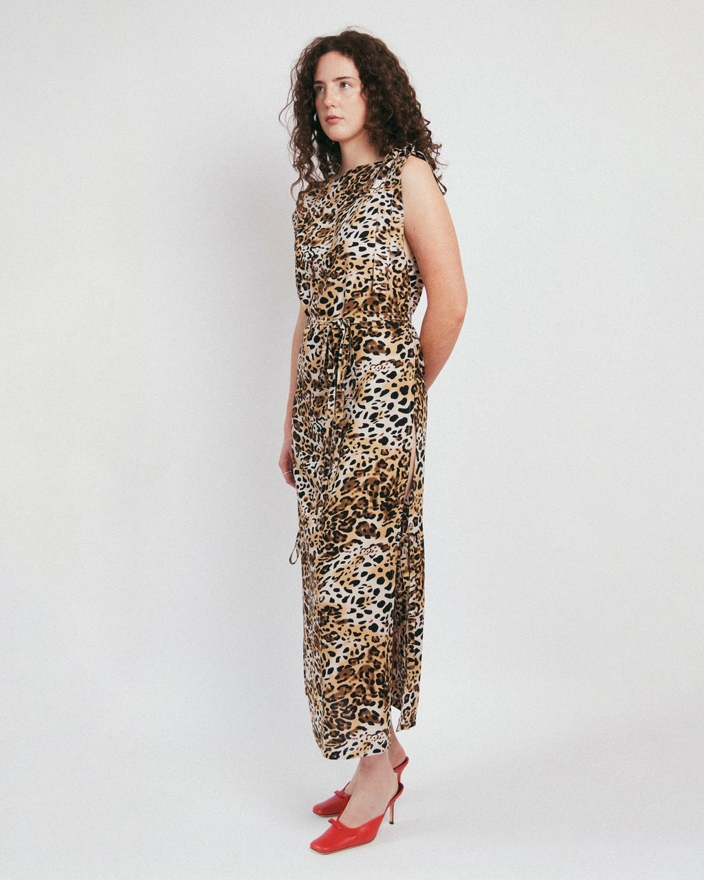Draped Maxi Dress | Leopard