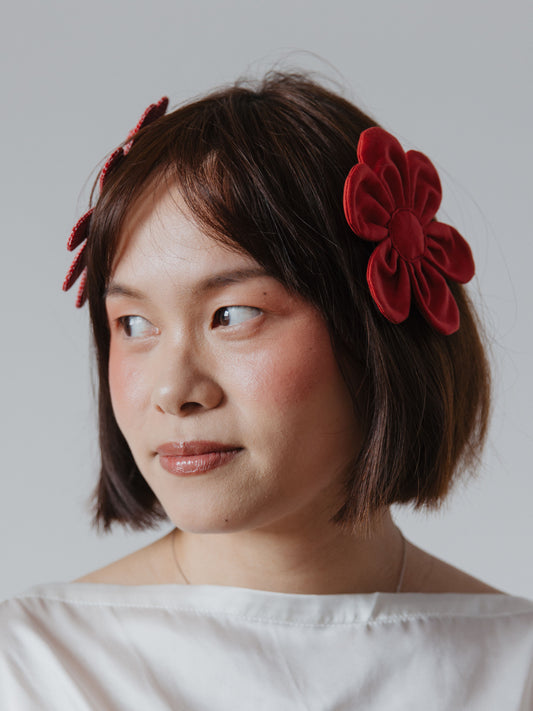 Look 11 | Red Flower Hair Clip