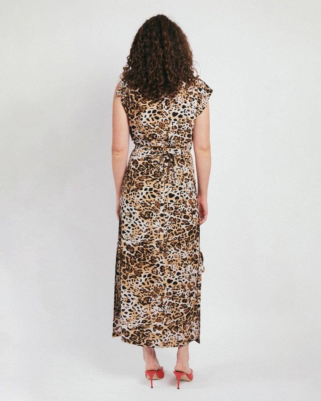 Draped Maxi Dress | Leopard