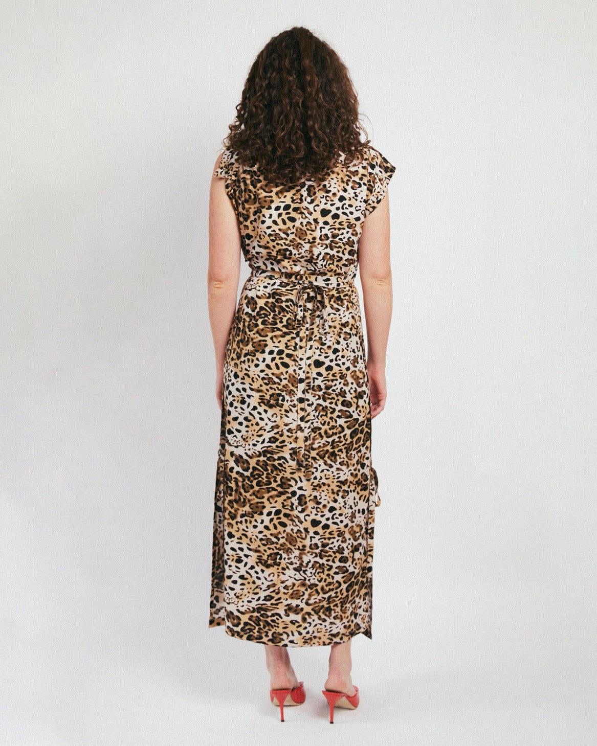 Draped Maxi Dress | Leopard