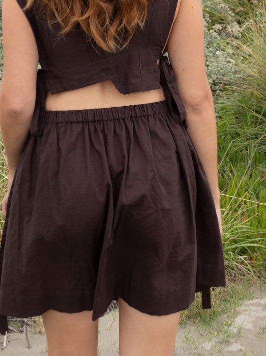 Elastic Mini Skirt | Mushroom
