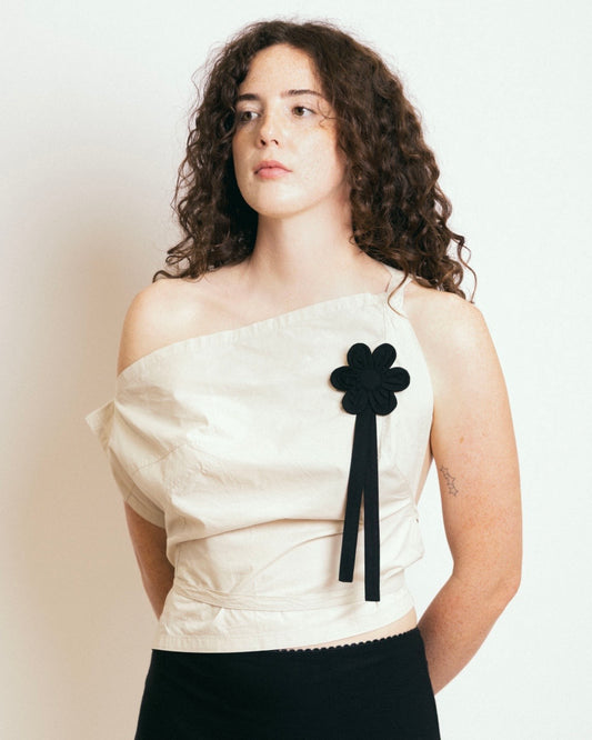 Draped Top | Cream Cotton