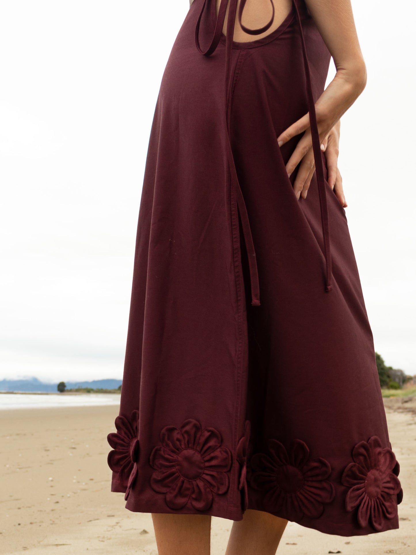 Awa Flower Skirt | Oxblood