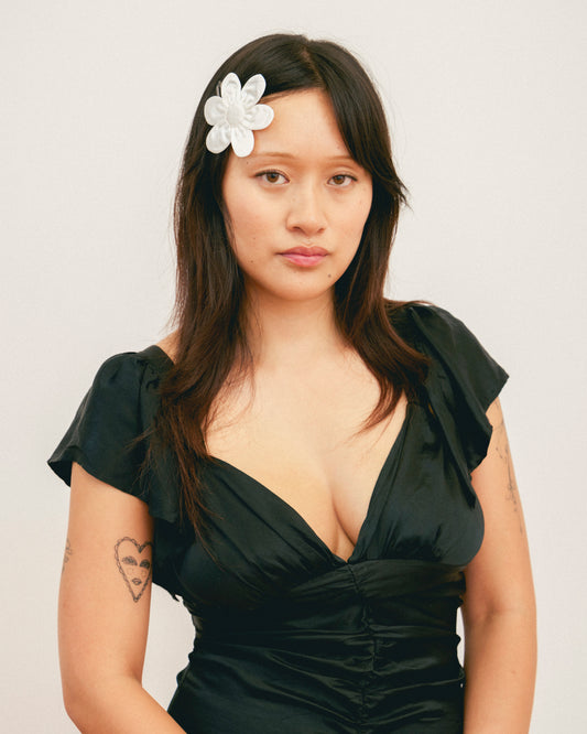 Buttercup Hair Clip | Ivory Silk