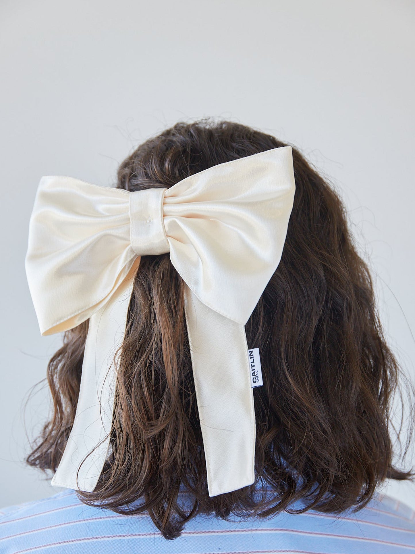 Georgie Hair Bow | Heavy Cream Satin