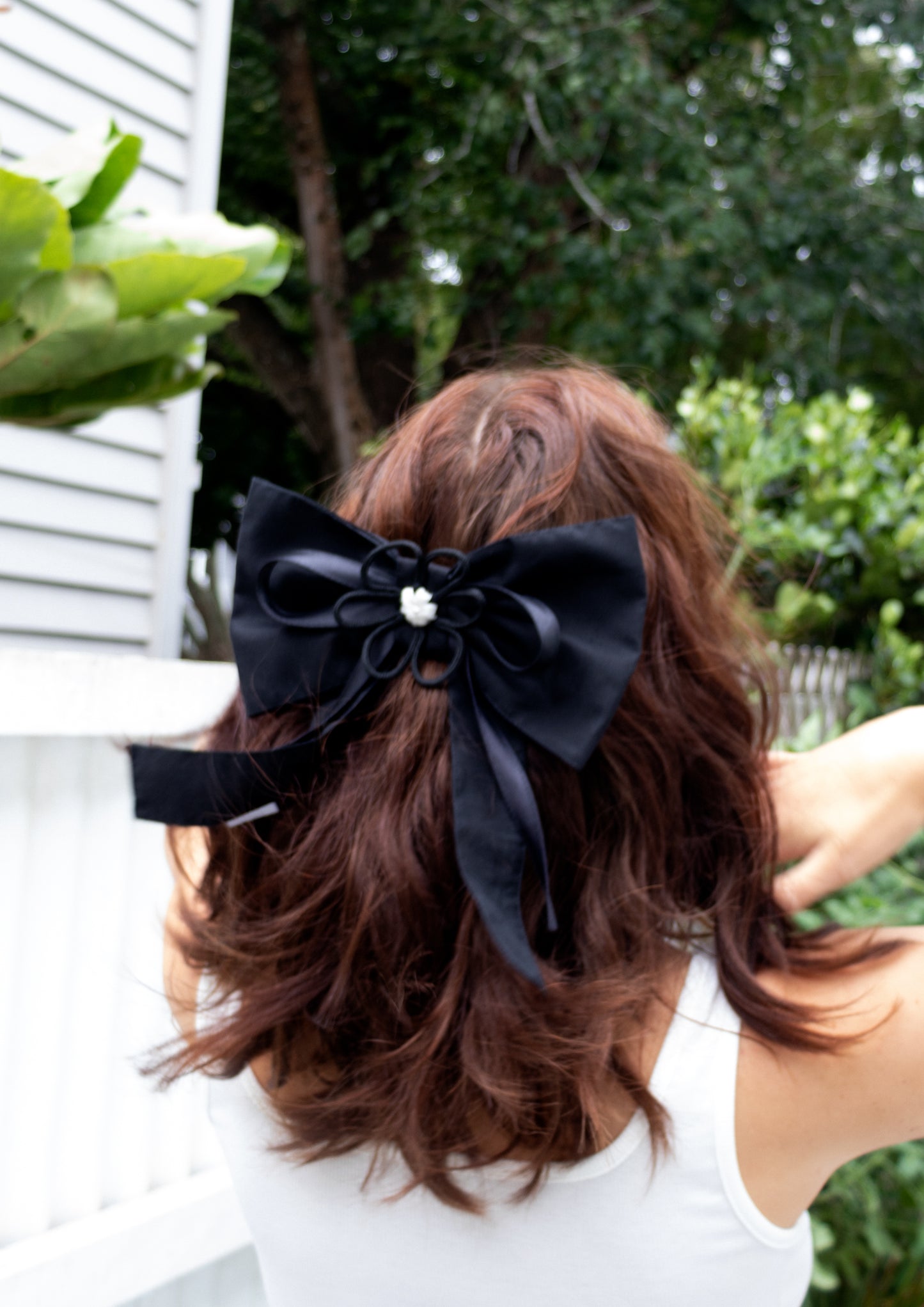 Caitlin Snell | Georgie Hair Bow | Rope Flower and Satin Detail
